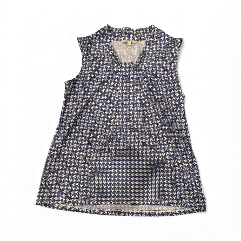 41 Hawthorn Geometric Blue and White Top